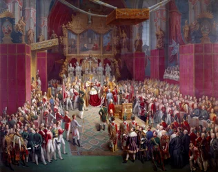 The Coronation of the Austrian Emperor Ferdinand I (1793-1875), also King of Bohemia under the name Ferdinand V, in St. Vitus Cathedral in Prague, 1836, Prague, National Gallery