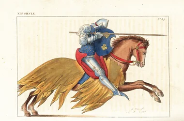 English Cavalry Charging with Lance