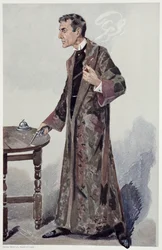 Sherlock Holmes, Cartoon from Vanity Fair of the Actor William Gillette