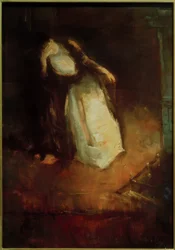 Woman by the Fireplace (Reverie by the Fireplace)