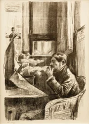 Man Smoking in the Café I