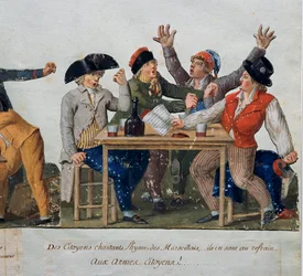 French Revolution: Citizens singing the anthem of Marseille