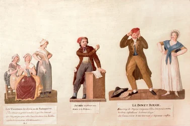 The Jacobin Knitters, a Jacobin and the Red Bonnet