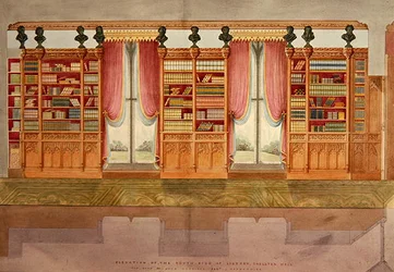 Elevation of the South Side Library, Snelston Hall, Derbyshire
