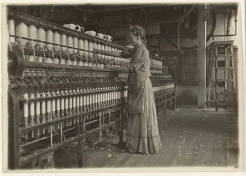 In an Old-Fashioned Textile Mill (Spinner)