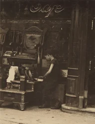 Young Bootblack Working on Canal Street, New York City