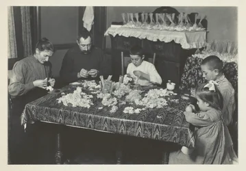Family Making Flowers