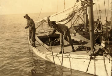 Fred, a Young Oyster Fisher, Working on an Oyster Boat in Mobile Bay, the Reef, Near Bayou La Batre