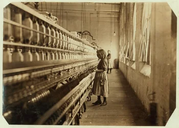 Sadie Pfeifer, only 4 feet tall, has worked for 6 months at Lancaster Cotton Mills, South Carolina, 1908