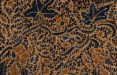 Batik with traditional floral design, Surakarta, Java, Indonesia (detail)