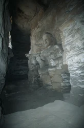 Sandstone Statue of Buddha in Yungang Grottoes
