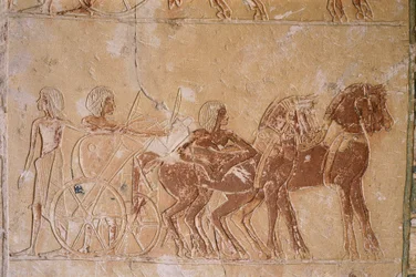Ancient Memphis, Saqqara necropolis, painted relief