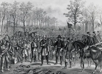 General Robert Lee Surrendering to General Ulysses Grant at Appomattox, April 9