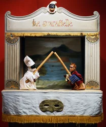 Punch (Pulcinella) and Pasquale Terremoto, Puppets from Maria Imperatrice Guarattelle Theatre, Naples, Italy