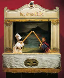 Punch (Pulcinella) and Pasquale Terremoto, puppets from the Maria Imperatrice Guarattelle theatre, Naples