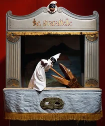 Punch (Pulcinella) and Crocodile, Puppets from Maria Imperatrice Guarattelle Theatre, Naples, Italy