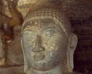 Detail of statue of Buddha of Gal Vihara, Polonnaruwa, Sri Lanka (UNESCO World Heritage List)
