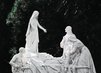 Virgin healing sick person, Sculptural group Salus Infirmorum (Health of Sick)