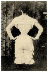 Woman wearing a corset c.1865
