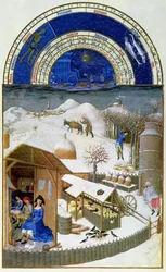 Facsimile of February: Farmyard Scene with Peasants, copied from 