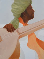 Sitar Player, Green Turban