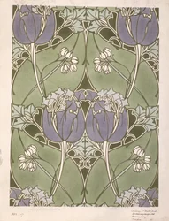 Design for a floral woven textile, c.1905