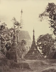 Rangoon: Near View of the Shwe Dagon Pagoda, November 1855