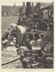 Unloading a French Herring-Boat at Boulogne