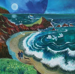 Walkers at Hartland Bay, 2019