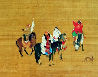 Kublai Khan (1214-94) Hunting, Yuan dynasty (detail)