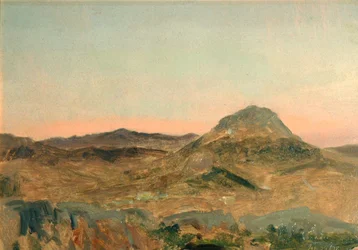 Greek Mountain Peak at Twilight
