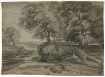 River Landscape with Wooded Banks