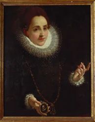 Portrait of a Lady Holding a Portrait Miniature of a Gentleman