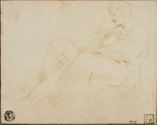 Seated Draped Woman in Profile