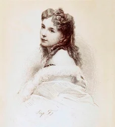 Engraving of Cora Pearl