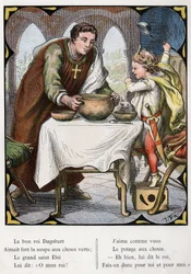 Illustration by Lorenz Frolich for the popular song “The Good King Dagobert”. Edition J. Hetzel. Around 1880