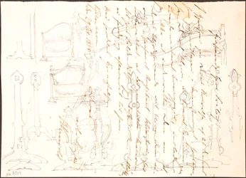 Furniture Sketches Drawn Over a Letter