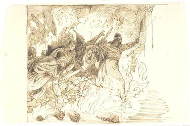 Sketch for Rolf Krake Leaping Through the Fire