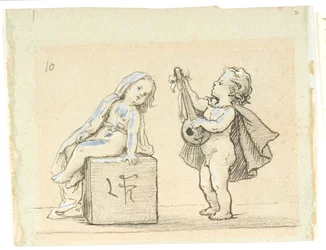 Boy Playing Mandolin for a Girl
