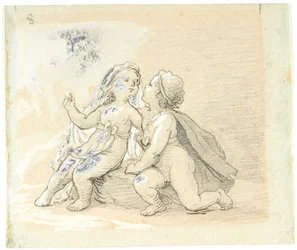 Vignette with a Boy Proposing to a Girl
