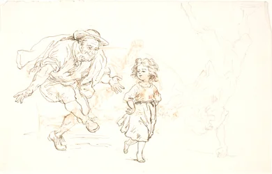 Elderly Man and Little Girl Dancing