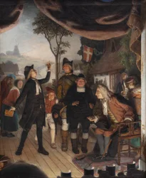 Ludvig Holberg Attending a Rehearsal of His Play Erasmus Montanus, Act IV, Scene 2