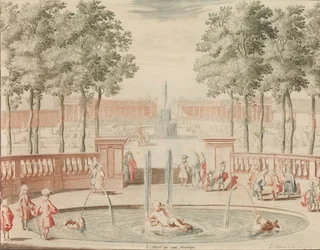 The Fountain of Hercules, with the Great Leap, for the Amphitheater, in: Scene
