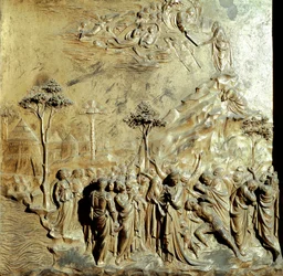 Moses receiving the tables of the law (detail)