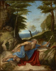 The Penitent Saint Jerome, by Lorenzo Lotto (1480-1556). Oil on wood, c. 1513. Dimension: 55.8x40 cm. Muzeul National Brukenthal, Sibiu