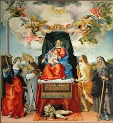 Virgin and Child with Saint Catherine of Alexandria, Saint Augustine, Saint John the Baptist, Saint Sebastian and Saint Anthony Abbot