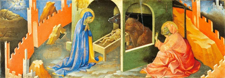 Nativity of Jesus, section of predella, by Lorenzo Monaco