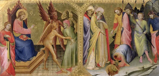 St. James and Hermogenes and The Martyrdom of St James, predella panel from an altarpiece for the Nobili Chapel in Santa Maria degli Angeli, Florence