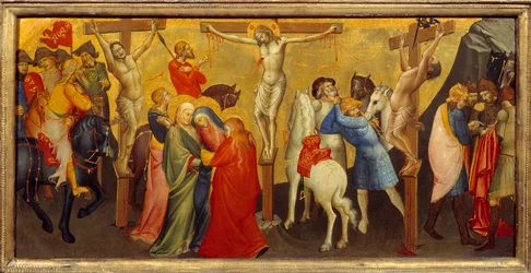 The crucifixion (central panel of the predelle of the altarpiece)