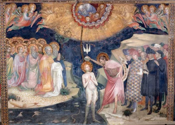 Saint John the Baptist Baptizing Jesus with the Holy Trinity